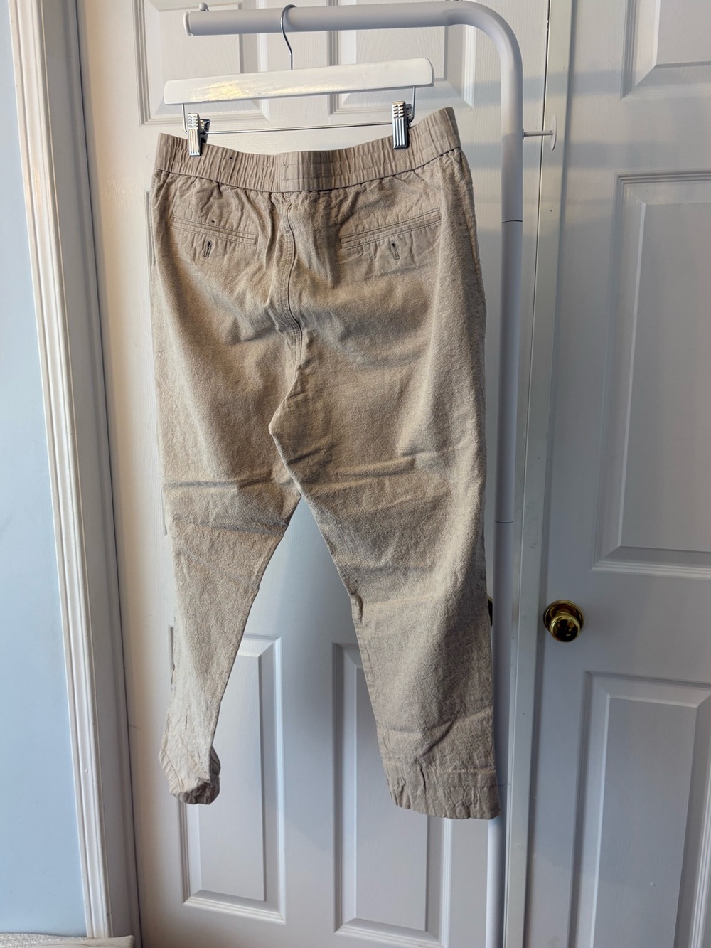 Frank & Oak Beige Linen Highrise Cropped Pants Size Large - Picture 9 of 10
